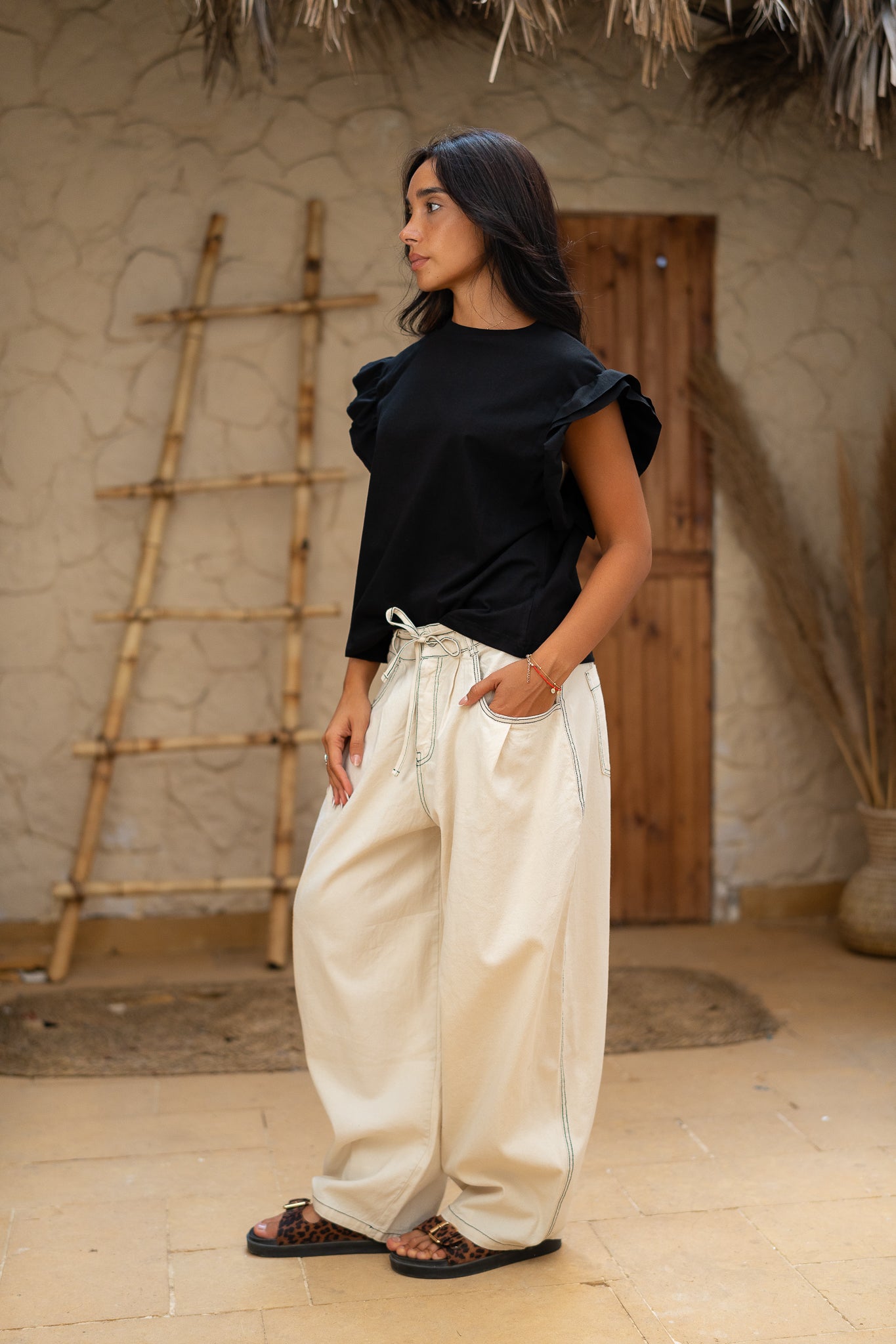 Ruffle Tee  -  Feminine Casual Top