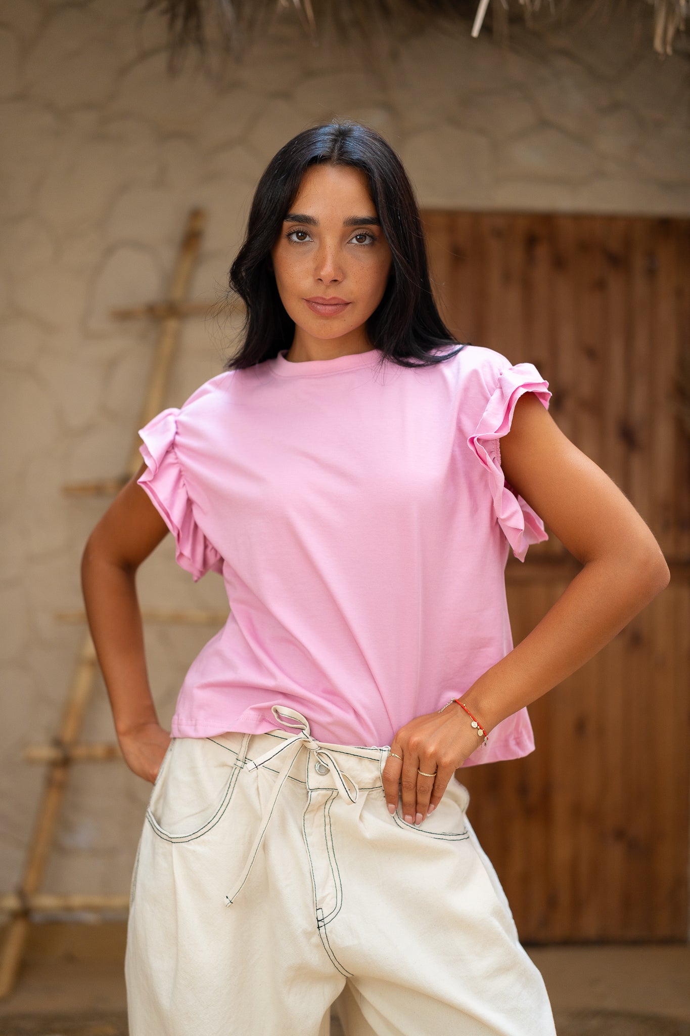 Ruffle Tee  -  Feminine Casual Top