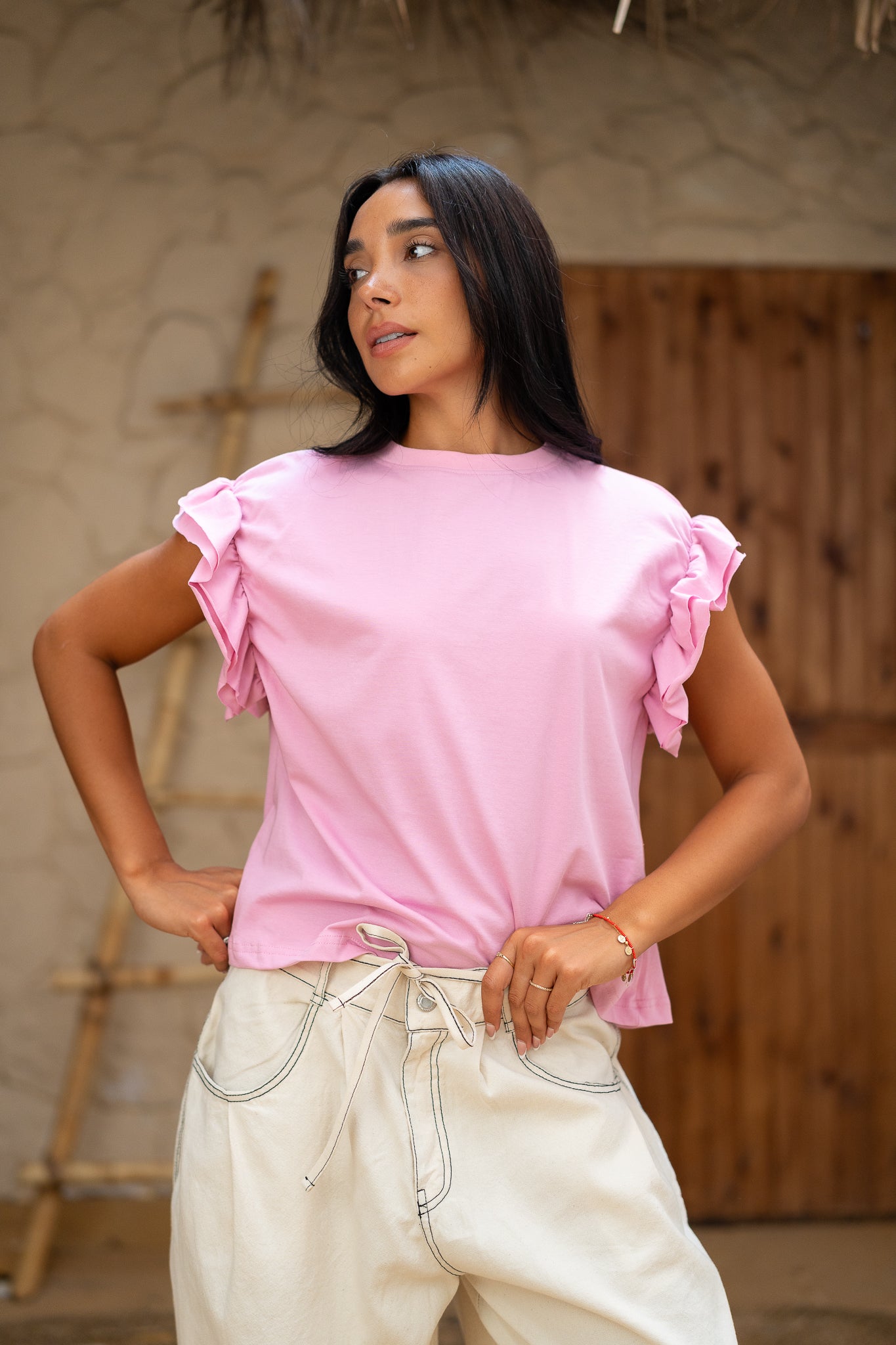 Ruffle Tee  -  Feminine Casual Top